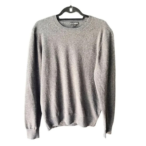 Women's Gray Cashmere Crewneck Jumper Sweater Size L Long Sleeve Pullover - Picture 1 of 8